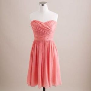 J Crew | Arabella Silk Coral Strapless Dress